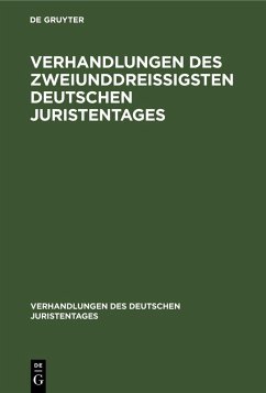 Cover Verhandlungen des Zweiunddreißigsten Deutschen Juristentages