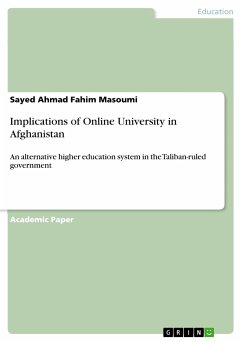 Implications of Online University in Afghanistan (eBook, PDF) - Masoumi, Sayed Ahmad Fahim
