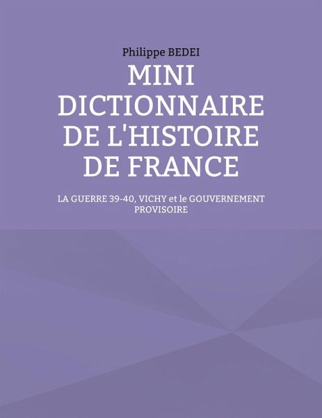 Mini dictionnaire de l'histoire de France (eBook, ePUB)