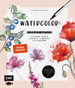 Cover Watercolor - Florale Motive aus Wiese, Wald & Garten mit Aquarell und Fineliner (eBook, ePUB)