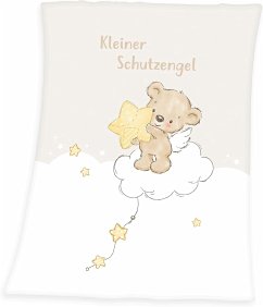 Herding 1440232014 - babybest®, Babydecke, Kleiner Schutzengel, Microfaser, weiss/beige, 75x100 cm