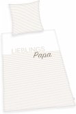 Herding 4459281050 - Lieblings-Papa Bettwäsche-Set, Baumwolle, 80x80/135x200 cm