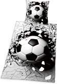 Herding 4459287050 - 3D Fußball Bettwäsche-Set, Baumwolle, 80x80/135x200 cm