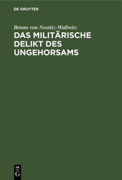 Cover Das militärische Delikt des Ungehorsams