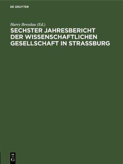 Cover Sechster Jahresbericht der Wissenschaftlichen Gesellschaft in Strassburg