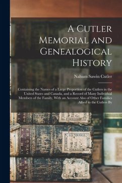 Cover A Cutler Memorial and Genealogical History