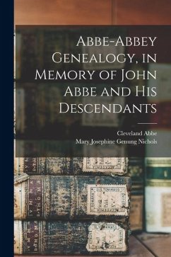 Cover Abbe-Abbey Genealogy, in Memory of John Abbe and his Descendants