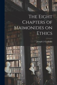 Cover The Eight Chapters of Maimonides on Ethics