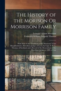 Cover The History of the Morison Or Morrison Family