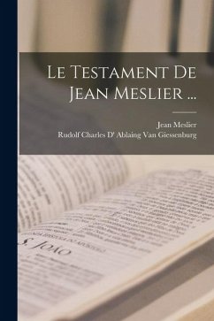 Cover Le Testament De Jean Meslier ...