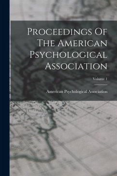 Cover Proceedings Of The American Psychological Association; Volume 1