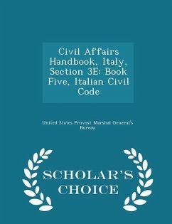 Cover Civil Affairs Handbook, Italy, Section 3e