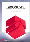 Greensleeves for 4 clarinets and percussion score and parts