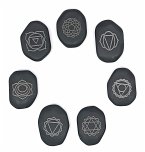 Hot Massage Stone &quote;Chakra&quote; graviert Set7