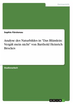 Analyse des Naturbildes in &quote;Das Blümlein: Vergiß mein nicht&quote; von Barthold Heinrich Brockes