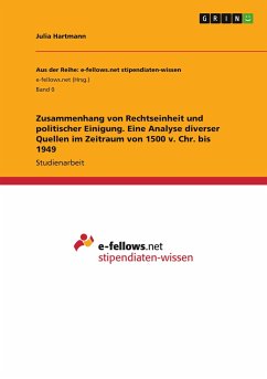 Zusammenhang von Rechtseinheit und politischer Einigung. Eine Analyse diverser Quellen im Zeitraum von 1500 v. Chr. bis 1949 - Hartmann, Julia