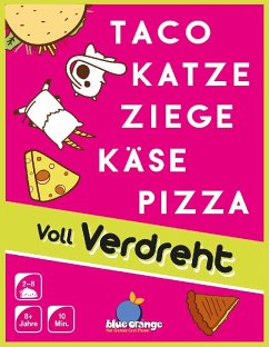 Asmodee BLOD0104 - Taco Katze Ziege Käse Pizza: Voll Verdreht, Kartenspiel, Blue Orange