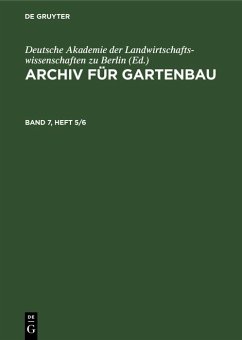 Cover Archiv für Gartenbau. Band 7, Heft 5/6 (eBook, PDF)