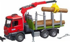 Bruder 03669 Matchbox Arocs Holztransport-LKW mit Ladekran, Greifer + Baumstämme