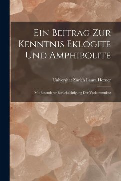 Cover Ein Beitrag zur Kenntnis Eklogite und Amphibolite