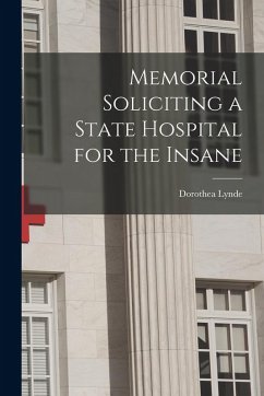 Cover Memorial Soliciting a State Hospital for the Insane