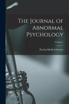 The Journal of Abnormal Psychology; Volume 1