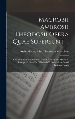 Cover Macrobii Ambrosii Theodosii Opera Quae Supersunt ...