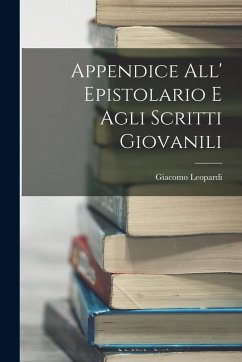Cover Appendice all' Epistolario e Agli Scritti Giovanili