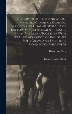 Cover History of the Organization, Marches, Campings, General Services and Final Muster out of Battery M, First Regiment Illinois Light Artillery, Together