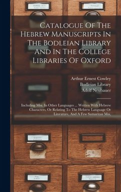 Cover Catalogue Of The Hebrew Manuscripts In The Bodleian Library And In The College Libraries Of Oxford