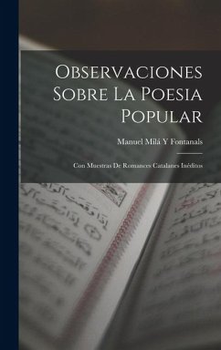 Cover Observaciones Sobre La Poesia Popular