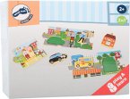 Small foot 10794 - Storypuzzle Stadt, 2in1 Greifpuzzle, Holz, play&learn