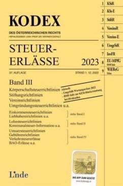 KODEX Steuer-Erlässe 2023, Band III - Titz-Frühmann, Elisabeth