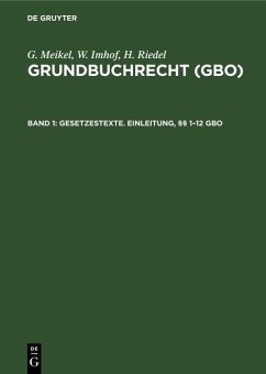 Cover Gesetzestexte. Einleitung, §§ 1-12 GBO (eBook, PDF)