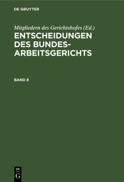 Cover Entscheidungen des Bundesarbeitsgerichts. Band 8 (eBook, PDF)