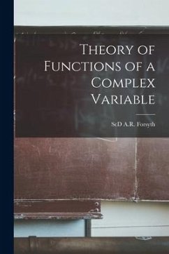 Theory of Functions of a Complex Variable - A. R. Forsyth, Scd