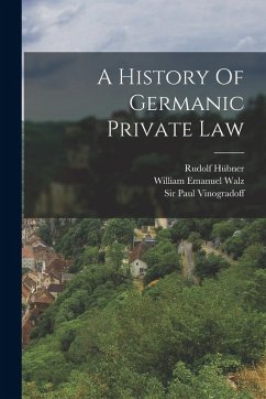 Cover A History Of Germanic Private Law