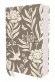 Nvi, Santa Biblia, Revisión 2022, Tamaño Compacto, Tapa Dura/Tela, Gris Floral, Palabras de Jesús En Rojo, Comfort Print