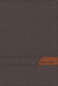 Niv, Thinline Bible, Large Print, Cloth Flexcover, Gray, Red Letter, Thumb Indexed, Comfort Print - Zondervan