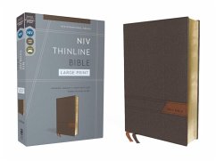 Niv, Thinline Bible, Large Print, Cloth Flexcover, Gray, Red Letter, Comfort Print - Zondervan