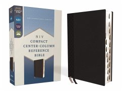 Niv, Compact Center-Column Reference Bible, Leathersoft, Black, Red Letter, Thumb Indexed, Comfort Print - Zondervan