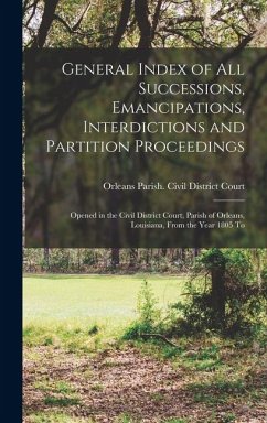 Cover General Index of All Successions, Emancipations, Interdictions and Partition Proceedings
