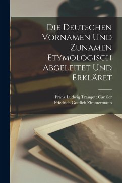 Cover Die Deutschen Vornamen Und Zunamen Etymologisch Abgeleitet Und Erkläret