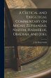 A Critical and Exegetical Commentary on... - Bild 1