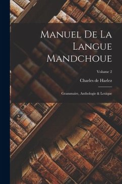 Cover Manuel De La Langue Mandchoue