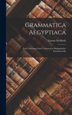 Grammatica Aegyptiaca: Erste Anleitung zum Uebersetzen Altägyptischer Literaturwerke - Seyffarth, Gustav