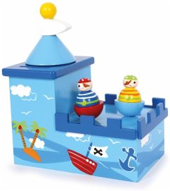 Image of Small foot 5819 - Spieluhr & Spardose Piraten 2in1, Melodie: Merrily we roll along, Holz, 16x10x19cm
