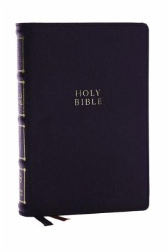 Nkjv, Compact Center-Column Reference Bible, Black Genuine Leather, Red Letter, Comfort Print - Thomas Nelson