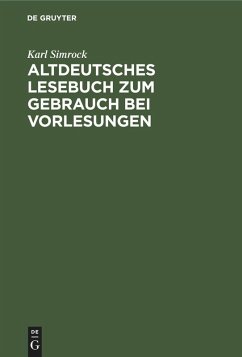 Cover Altdeutsches Lesebuch zum Gebrauch bei Vorlesungen