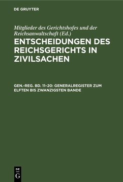 Cover Generalregister zum elften bis zwanzigsten Bande